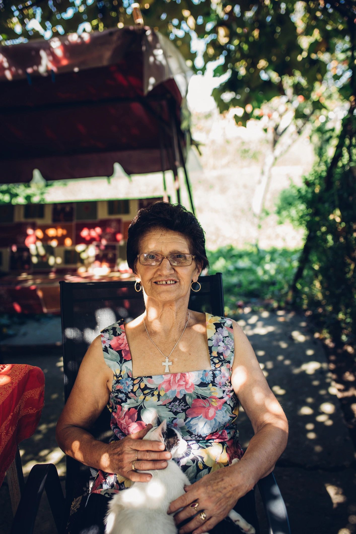 Italian grandmother smiling